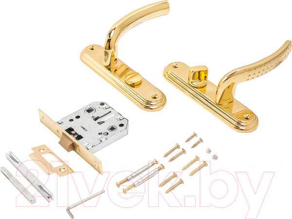 Изображение товара Защелка врезная с фиксацией БУЛАТ Альфа ЗЩ1-Д01.05 Л (левая, золото)