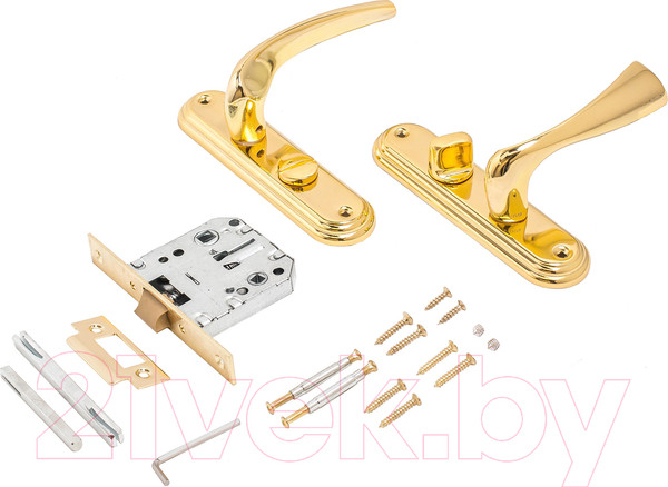 Изображение товара Защелка врезная с фиксацией БУЛАТ Номос ЗЩ1-Д03.05 Л (левая, золото)