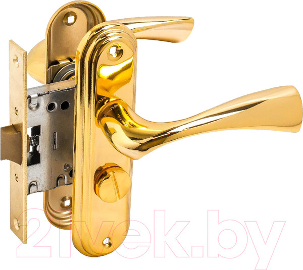 Изображение товара Защелка врезная с фиксацией БУЛАТ Номос ЗЩ1-Д03.05 Л (левая, золото)