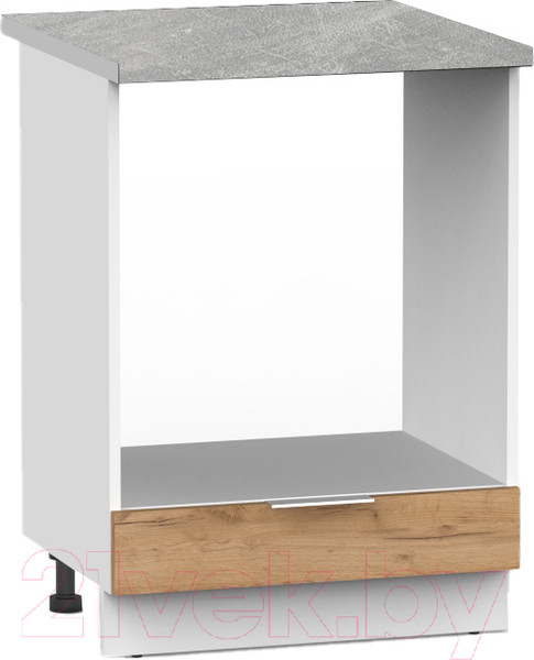Изображение товара Шкаф под духовку Интермебель Микс Топ ШСРГ 850-33-600 (дуб крафт золотой/мрамор лацио светлый)