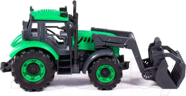 Изображение товара Погрузчик игрушечный Полесье Прогресс Сельскохозяйственный / 94599 (инерционный, зеленый)