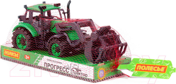 Изображение товара Погрузчик игрушечный Полесье Прогресс Сельскохозяйственный / 94599 (инерционный, зеленый)