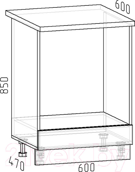 Изображение товара Шкаф под духовку Интермебель Микс Топ ШСРГ 850-33-600 (дуб каньон/тунис)