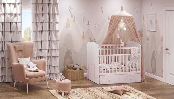 Изображение товара Детская кроватка Фея 750 / 0002551.9 (белый)