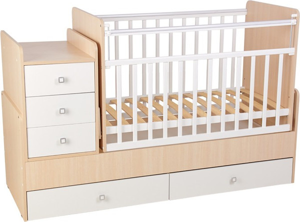 Изображение товара Детская кровать-трансформер Фея 1100 / 0001033.161 (дуб пастельный/белый)