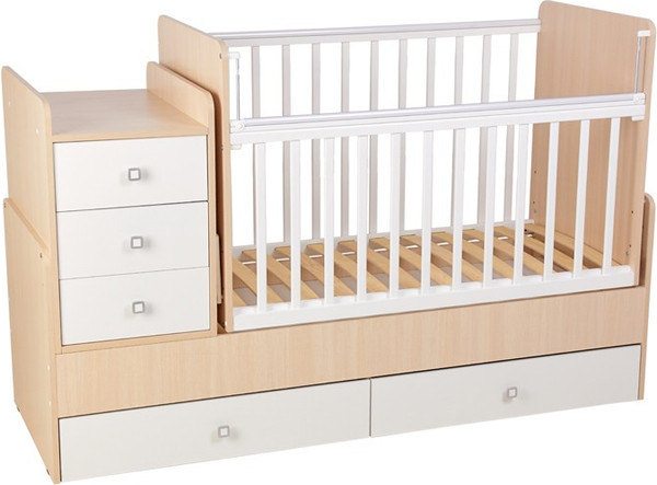 Изображение товара Детская кровать-трансформер Фея 1100 / 0001033.161 (дуб пастельный/белый)