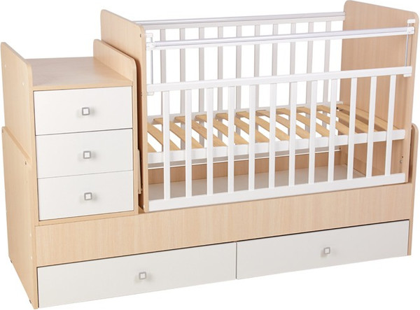 Изображение товара Детская кровать-трансформер Фея 1100 / 0001033.161 (дуб пастельный/белый)