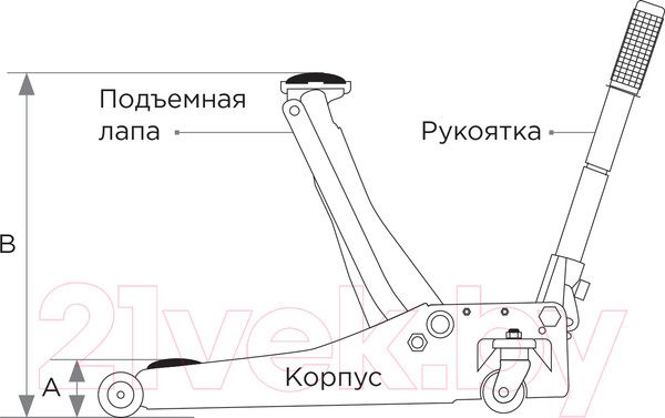 Изображение товара Подкатной домкрат King TONY 9TYT133-03A-B