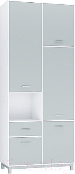 Изображение товара Шкаф Polini Kids Mirum 2320 двухсекционный / 0002068.55 (белый/серый)