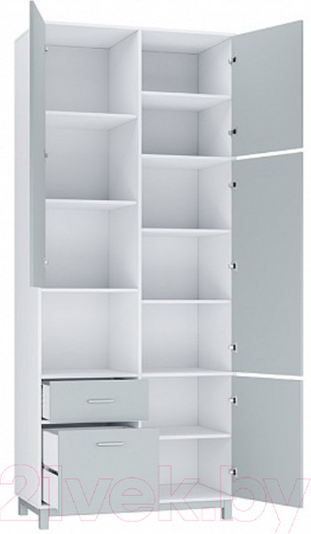 Изображение товара Шкаф Polini Kids Mirum 2320 двухсекционный / 0002068.55 (белый/серый)