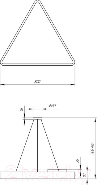 Изображение товара Потолочный светильник ЭРА Geometria Delta / Б0050576