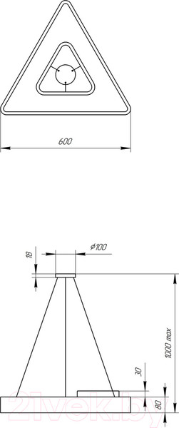 Изображение товара Потолочный светильник ЭРА Geometria Delta / Б0050578