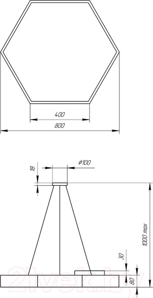 Изображение товара Потолочный светильник ЭРА Geometria Hexagon / Б0050552