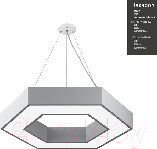 Изображение товара Потолочный светильник ЭРА Geometria Hexagon / Б0050556