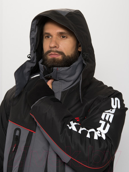 Изображение товара Костюм для охоты и рыбалки Huntsman Siberia LUX/ 2570 (р-р 44-46/170-176, серый/черный)