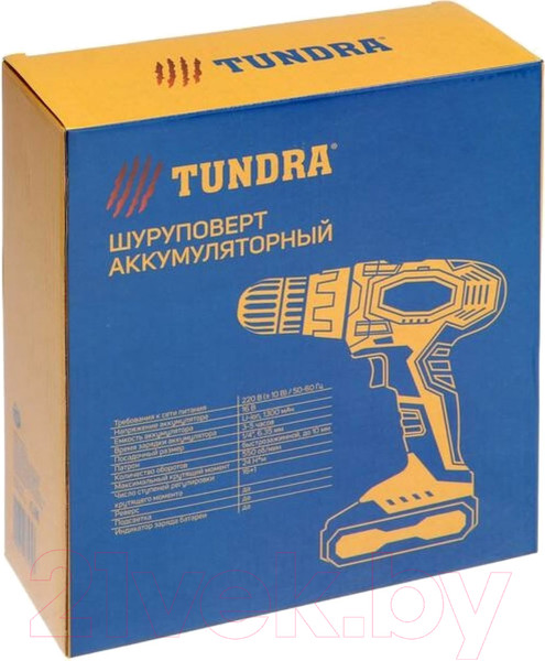 Изображение товара Аккумуляторная дрель-шуруповерт Tundra 5437470