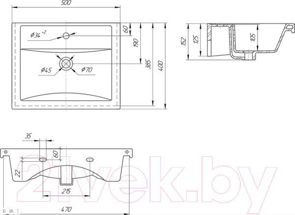 Изображение товара Тумба под умывальник Onika Тимбер 50 (105034)