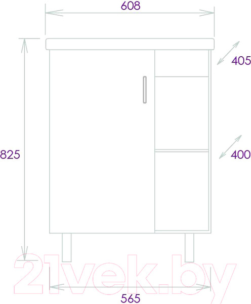 Изображение товара Тумба под умывальник Onika Тимбер 50 (105035)