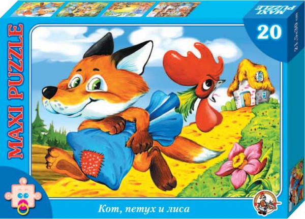 Изображение товара Пазл Десятое королевство Макси Кот, петух и лиса / 00196 (20эл)