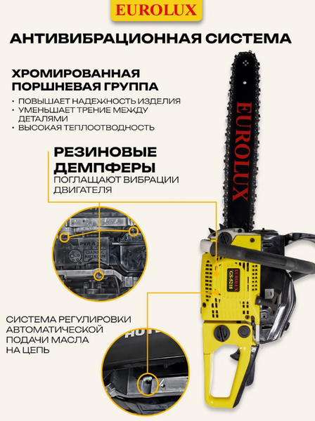 Изображение товара Бензопила цепная EUROLUX GS-5218 (70/6/26)