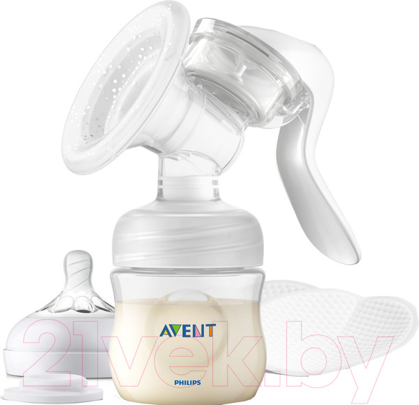 Изображение товара Молокоотсос ручной Philips AVENT Natural Motion с бутылочкой для кормления / SCF430/10