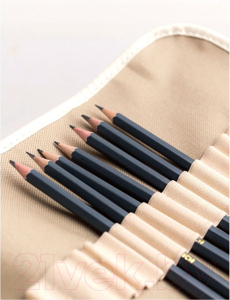 Изображение товара Набор простых карандашей Малевичъ Graf'Art / 830214 (8шт, бежевый)