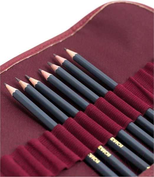 Изображение товара Набор простых карандашей Малевичъ Graf'Art / 830216 (8шт, бордо)