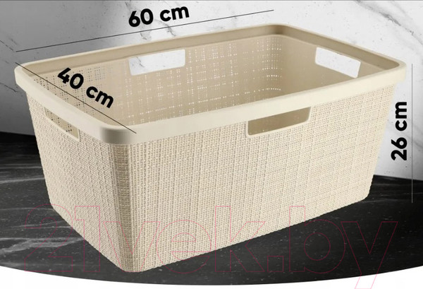 Изображение товара Корзина для белья Curver Jute / 245980 (кремовый)