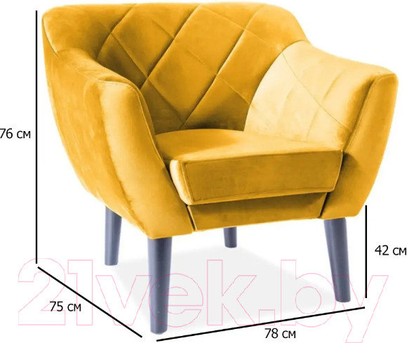 Изображение товара Кресло мягкое Signal Karo 1 Velvet (Bluvel 68 карри/венге)