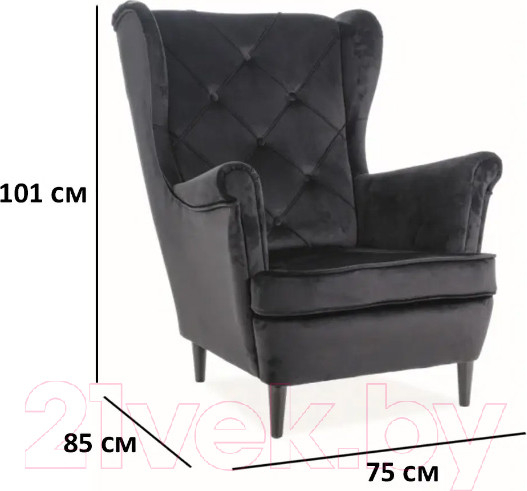 Изображение товара Кресло мягкое Signal Lady Velvet (Bluvel 19 черный/венге)