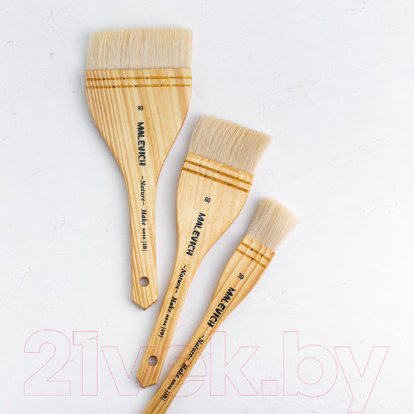 Изображение товара Кисть для рисования Малевичъ Hake №30 / 791430 (флейц)