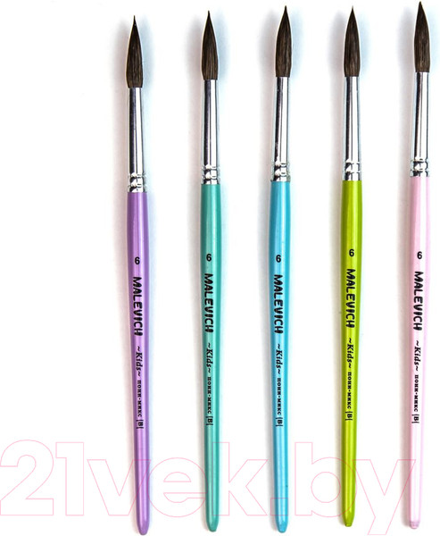 Изображение товара Кисть для рисования Малевичъ Kids №6 / 733106 (круглая)