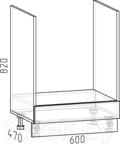 Изображение товара Шкаф под духовку Интермебель Микс Топ ШСРГ 850-33-600 без столешницы (дуб каньон)