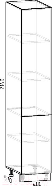 Изображение товара Шкаф-пенал кухонный Интермебель Микс Топ П 2140-2-400 (графит серый)