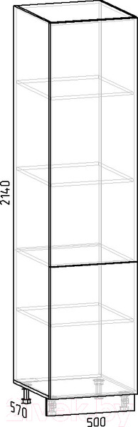 Изображение товара Шкаф-пенал кухонный Интермебель Микс Топ П 2140-2-500 (графит серый)