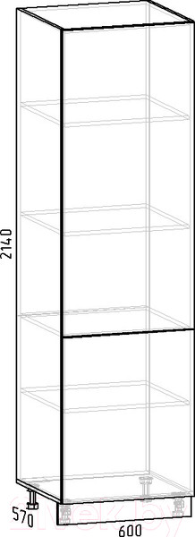Изображение товара Шкаф-пенал кухонный Интермебель Микс Топ П 2140-2-600 (сумеречный голубой)