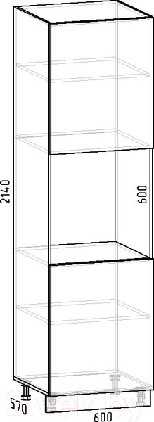 Изображение товара Шкаф-пенал кухонный Интермебель Микс Топ П 2140-4-600 (дуб каньон)