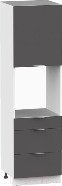 Изображение товара Шкаф-пенал кухонный Интермебель Микс Топ П 2140-6-600 Ш (графит серый)