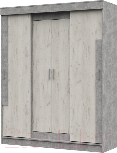 Изображение товара Шкаф-купе Стендмебель Гамма ШК 01 (дуб крафт белый/ателье светлый)