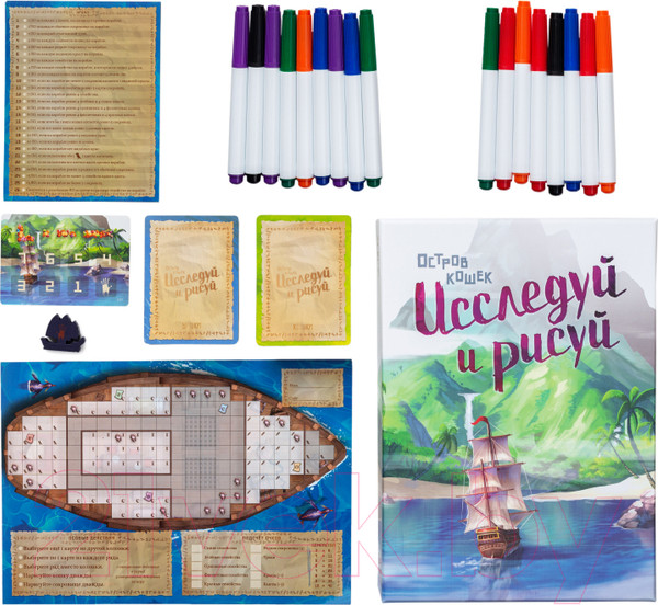 Изображение товара Дополнение к настольной игре GaGa Остров кошек. Исследуй и рисуй / GG291