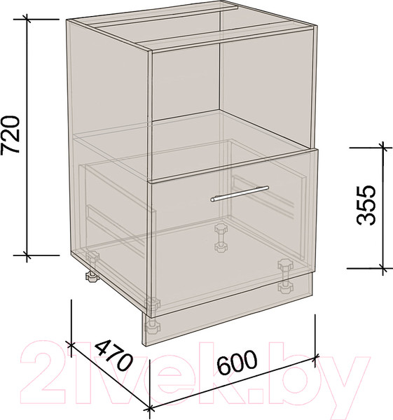 Изображение товара Шкаф-стол кухонный Артём-Мебель 600мм СН-114.145-Ш (ДСП бетон спаркс)