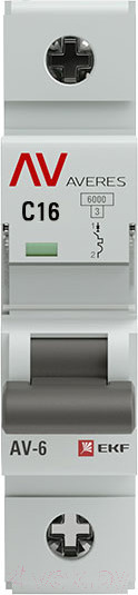 Изображение товара Выключатель автоматический EKF Averes AV-6 1P 16A (C) 6kA / mcb6-1-16C-av