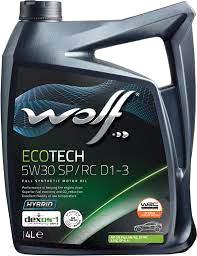 Изображение товара Моторное масло WOLF EcoTech 5W30 SP/RC D1-3 / 16175/4 (4л)