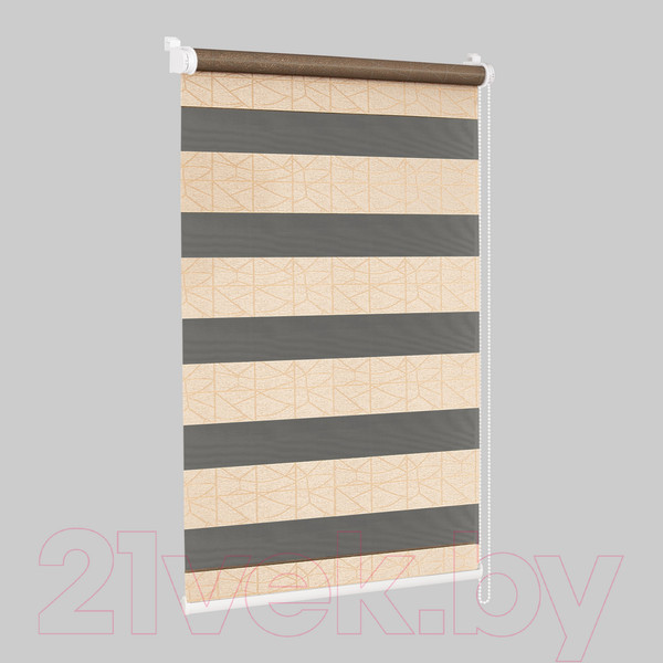 Изображение товара Рулонная штора Delfa Сантайм День-Ночь Роко МКД DN-43055 (73x160, бежевый/золото)