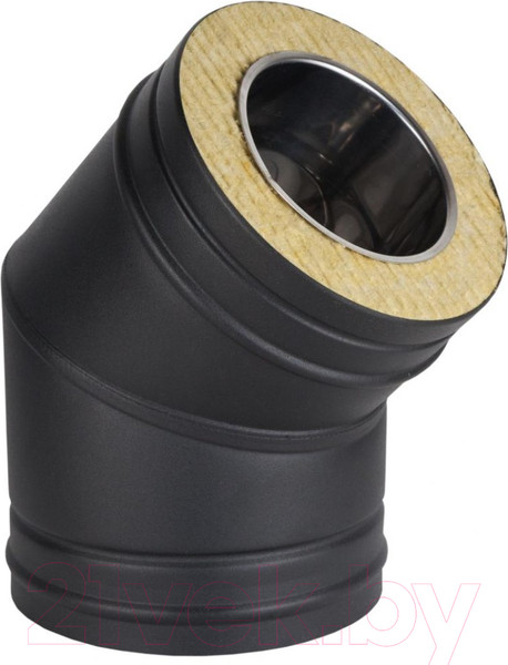 Изображение товара Поворот дымохода КПД Сэндвич 45 150х230 (черный)