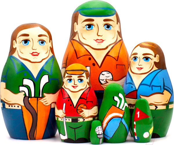 Изображение товара Матрешка сувенирная Брестская Фабрика Сувениров Набор русских матрешек Гольф / 7317