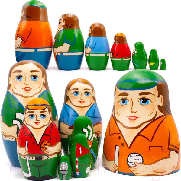 Изображение товара Матрешка сувенирная Брестская Фабрика Сувениров Набор русских матрешек Гольф / 7317