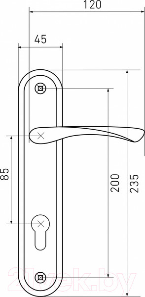 Изображение товара Ручка дверная Аллюр 103-1 85мм WW (белый)