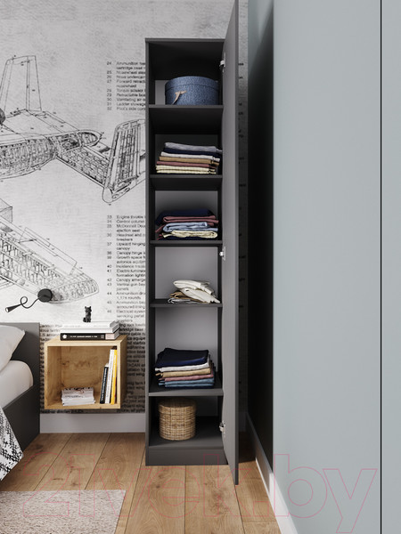 Изображение товара Шкаф ДСВ Мори МШ 400.1 (графит)