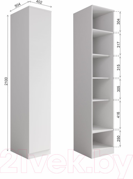 Изображение товара Шкаф ДСВ Мори МШ 400.1 (графит)